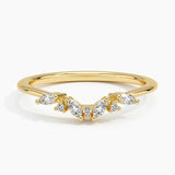 Petal-Inspired Marquise Moissanite Curved Band-1.5 mm