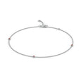 Load image into Gallery viewer, Petite Adjustable Garnet Station Bezel Ankle Bracelet