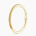 Load image into Gallery viewer, Petite Citrine Half Pavé Gemstone Wedding Band – 1.4 mm