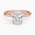 Petite Oval Cut Petal Prong Solitaire Moissanite Engagement Ring