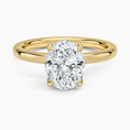 Petite Oval Cut Petal Prong Solitaire Moissanite Engagement Ring