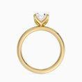 Petite Oval Cut Petal Prong Solitaire Moissanite Engagement Ring
