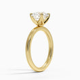 Petite Round Cut Petal Prong Solitaire Moissanite Engagement Ring