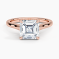 Load image into Gallery viewer, Petite 4-Prong Asscher Cut Solitaire Moissanite Engagement Ring