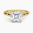 Load image into Gallery viewer, Petite 4-Prong Asscher Cut Solitaire Moissanite Engagement Ring