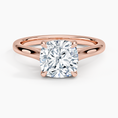 Load image into Gallery viewer, Petite 4-Prong Cushion Cut Solitaire Moissanite Engagement Ring