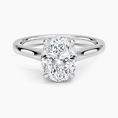 Petite 4-Prong Oval Cut Solitaire Moissanite Engagement Ring