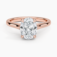 Load image into Gallery viewer, Petite 4-Prong Oval Cut Solitaire Moissanite Engagement Ring