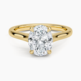 Load image into Gallery viewer, Petite 4-Prong Oval Cut Solitaire Moissanite Engagement Ring