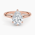 Load image into Gallery viewer, Petite 4-Prong Pear Cut Solitaire Moissanite Engagement Ring