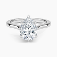 Load image into Gallery viewer, 0.5CT Petite 4-Prong Pear Cut Solitaire Moissanite Engagement Ring