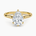 Load image into Gallery viewer, Petite 4-Prong Pear Cut Solitaire Moissanite Engagement Ring