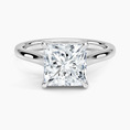 Load image into Gallery viewer, Petite 4-Prong Princess Cut Solitaire Moissanite Engagement Ring