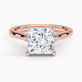 Load image into Gallery viewer, Petite 4-Prong Princess Cut Solitaire Moissanite Engagement Ring