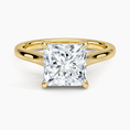 Load image into Gallery viewer, Petite 4-Prong Princess Cut Solitaire Moissanite Engagement Ring