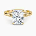 Load image into Gallery viewer, Petite 4-Prong Radiant Cut Solitaire Moissanite Engagement Ring