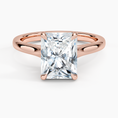 Load image into Gallery viewer, Petite 4-Prong Radiant Cut Solitaire Moissanite Engagement Ring