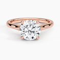 Load image into Gallery viewer, Petite 4-Prong Round Cut Solitaire Moissanite Engagement Ring