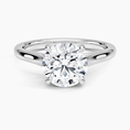 Load image into Gallery viewer, Petite 4-Prong Round Cut Solitaire Moissanite Engagement Ring