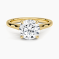 Load image into Gallery viewer, Petite 4-Prong Round Cut Solitaire Moissanite Engagement Ring