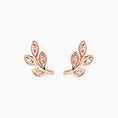 Load image into Gallery viewer, Petite Leaf Diamond Studs
