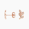 Load image into Gallery viewer, Petite Leaf Diamond Studs