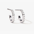 Load image into Gallery viewer, Petite Open J Hoop Moissanite Earrings