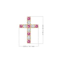 Pink Tourmaline with Moissanite Cross Pendant Necklace