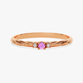 Load image into Gallery viewer, Pink Tourmaline Three Stone Twisted Band-1.6 mm