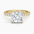 Princess Cut French Pavé Flush-Fit Moissanite Engagement Ring