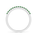 Princess Cut Lab-Created Emerald Semi Eternity Wedding Band
