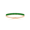 Princess Cut Lab-Created Emerald Semi Eternity Wedding Band