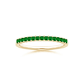 Princess Cut Lab-Created Emerald Semi Eternity Wedding Band