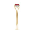 Princess-Cut Lab-Created Ruby and Pear Moissanite Toi et Moi Promise Ring
