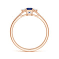 Princess Cut Lab Sapphire Three-Stone Promise Ring with Moissanite Accents