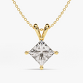 Load image into Gallery viewer, Princess Cut Moissanite Double Bail Solitaire Pendant Necklace