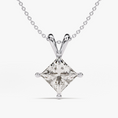 Load image into Gallery viewer, Princess Cut Moissanite Double Bail Solitaire Pendant Necklace