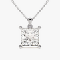Load image into Gallery viewer, Princess Cut Moissanite Solitaire Pendant Necklace