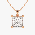 Load image into Gallery viewer, Princess Cut Moissanite Solitaire Pendant Necklace