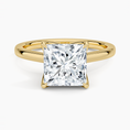 Princess Cut Petal Prong Solitaire Moissanite Engagement Ring