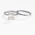Load image into Gallery viewer, Princess Cut Solitaire Moissanite Bridal Set