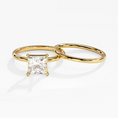 Load image into Gallery viewer, Princess Cut Solitaire Moissanite Bridal Set