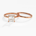Load image into Gallery viewer, Princess Cut Solitaire Moissanite Bridal Set