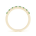 Princess Lab-Grown Emerald and Moissanite Semi Eternity Wedding Band