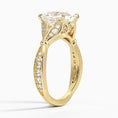 Princess Moissanite Floral Openwork Cathedral Engagement Ring