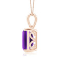 Prong-Set Emerald-Cut Amethyst Pendant Necklace