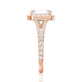 Halo Emerald Cut Split-Shank Moissanite Engagement Ring