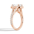 Halo Emerald Cut Split-Shank Moissanite Engagement Ring