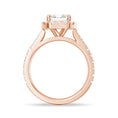 Halo Emerald Cut Split-Shank Moissanite Engagement Ring