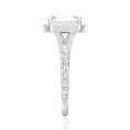 Halo Emerald Cut Split-Shank Moissanite Engagement Ring